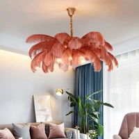 bird feather pendant lights creative ostrich feather led ceiling lamp living girls room chandelier lampara suspension luminaire