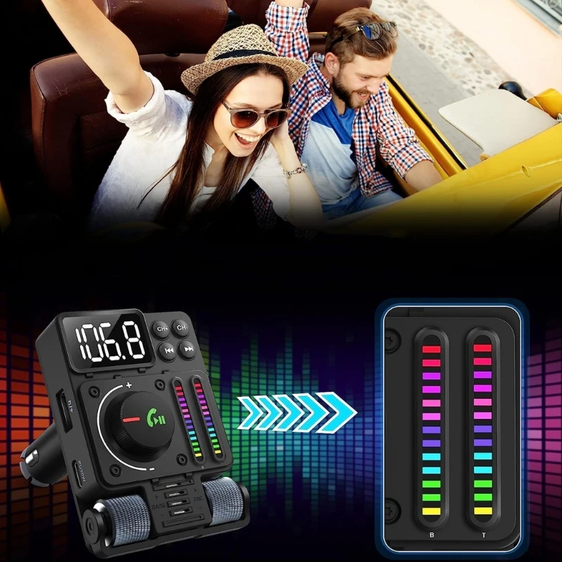 

Car MP3 Player Bluetooth-compatible Wireless FM Transmitter PD30W Fast Charging