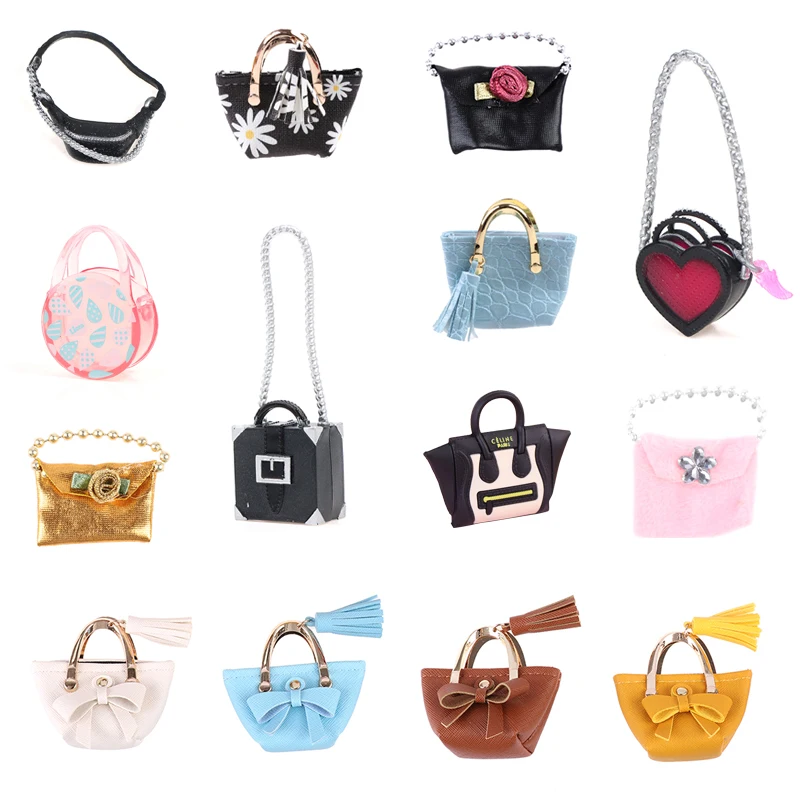 

1/5pcs Kawaii 1:12 Mini Doll Chest Bag Shoulder Bag Handbag Dollhouse Fanny Pack Backpack Purses Pearl Chain Bag Dolls Decor Toy