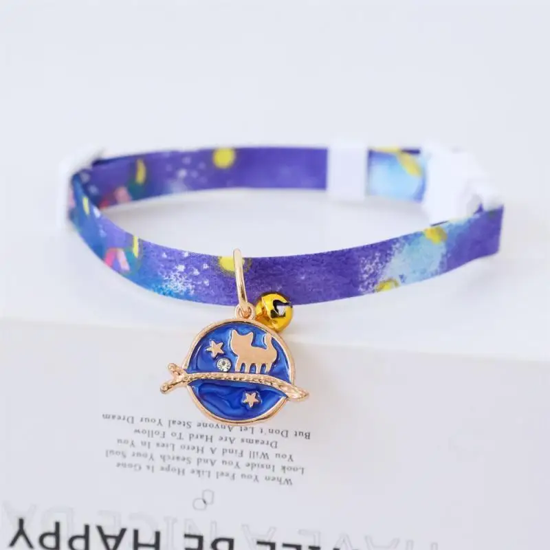 

Ошейник для новорожденных, регулируемый шейный ремешок для маленьких собак и котят, ожерелье с колокольчиком и звездами