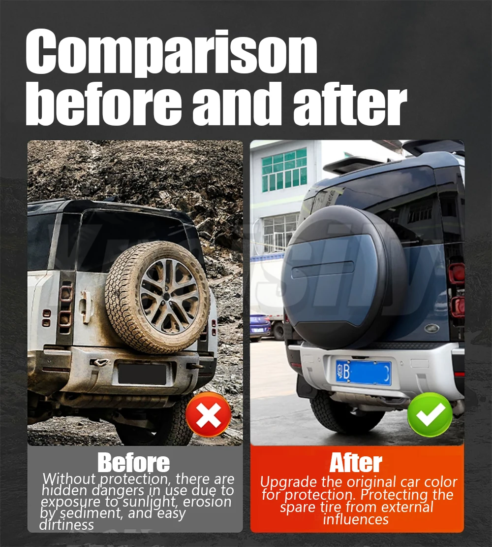 Чехол для запасных шин Tasman Blue Series подходит Land Rover Defender 110 90 130 2020-2024 защитный чехол