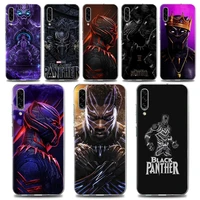 clear soft tpu phone case for samsung galaxy note 20 ultra 5g 8 9 10 lite plus a50 a70 a20 a01 cover black panther marvel hero