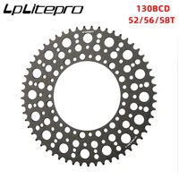 lp litepro folding bike sprockets aluminum single disc gear disc cranks52t56t58t bmx sprockets 130bcd mtb crankset chain ring