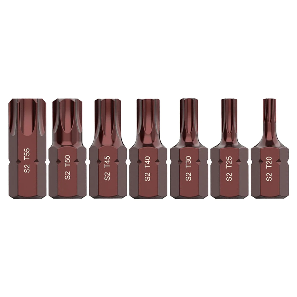 7 шт. T20-T55 звездочка отвертка 10 мм шестигранный хвостовик магнитная пакетная