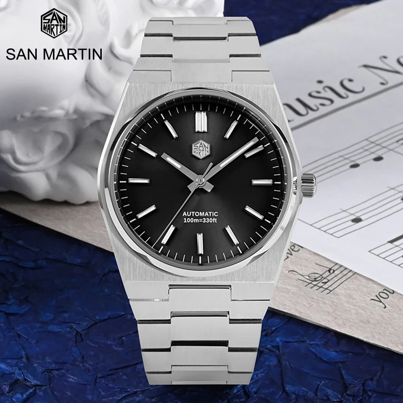 

San Martin Mechanical Watches Waterproof Wrist Watch For Men Luxury 40mm Miyota 9015 Relogio Casual Clock Luminous 10Bar SN0023