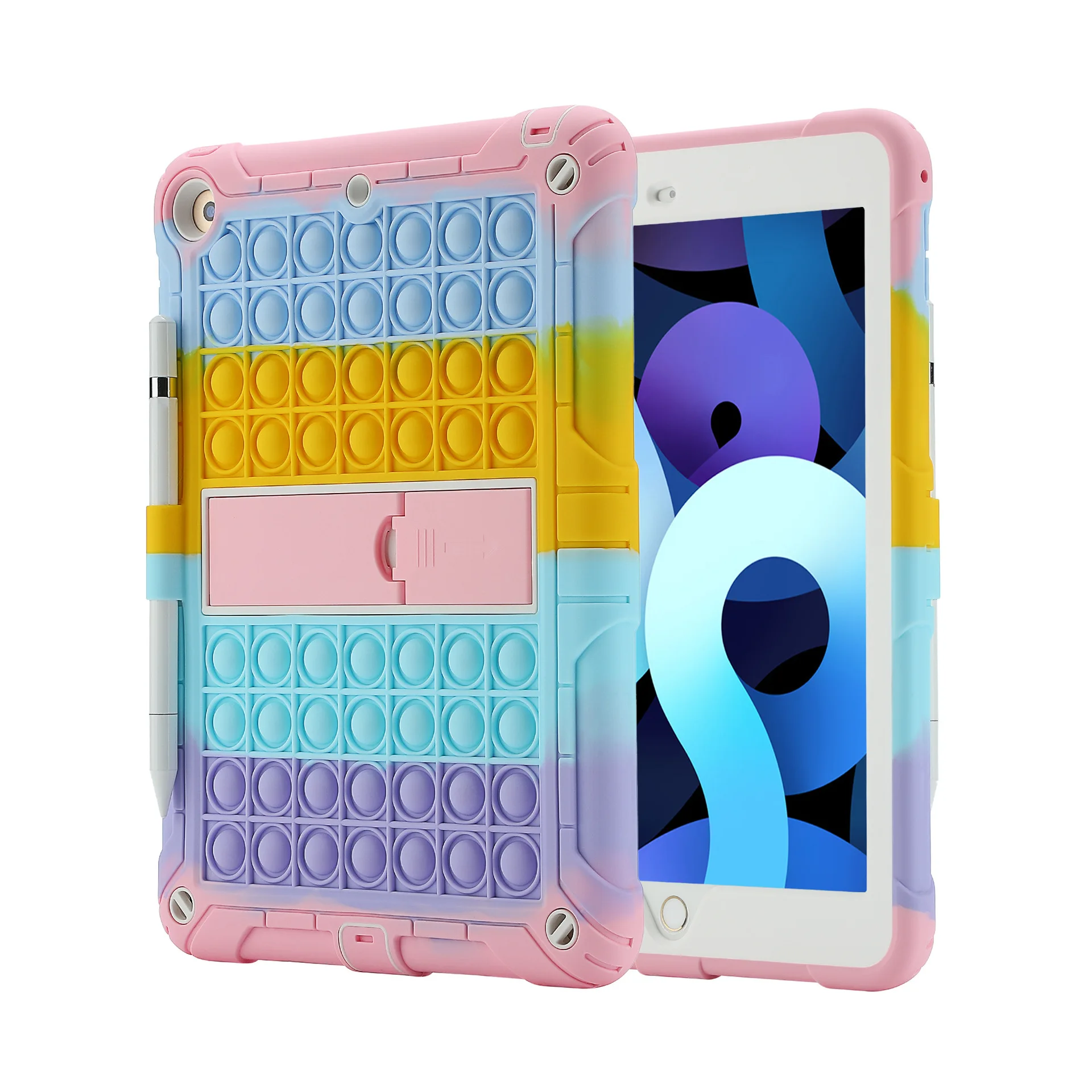 

Funny Pop-up Dual Layer Silicone Cases for iPad Mini 6 5 4 Generation 8.3 2021 7.9 inch 2019 Shockproof Tablet Cover with Strap