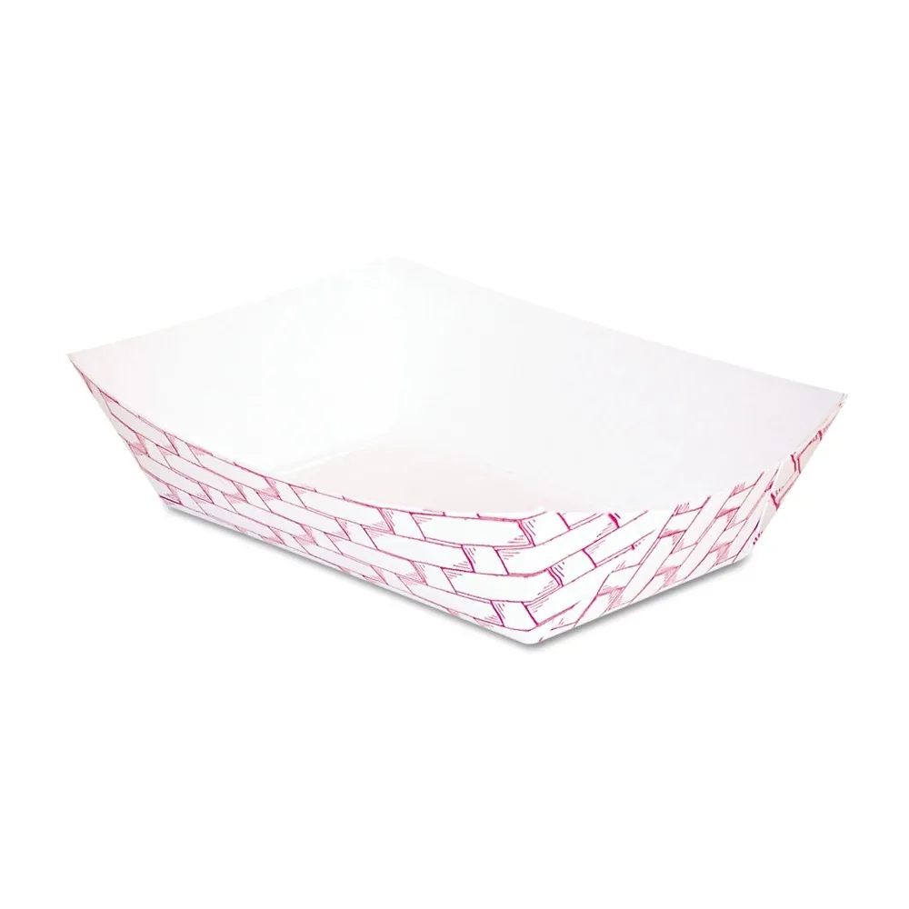 

Paper Food Baskets, 1/4 Lb. Capacity, Red/White, 1000/Carton Cupcake Box Container Disposable Meal Prep Containers