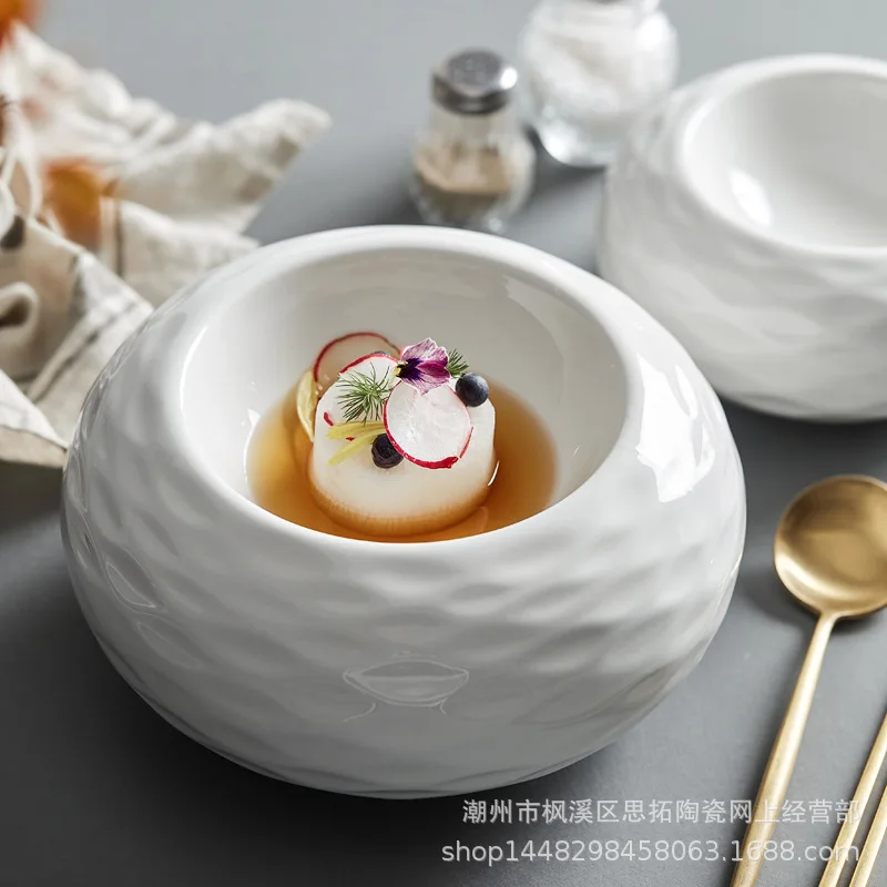 

New artistic conception dishes Dadong tableware new Chinese shaped creative hotel ceramic tableware wavy insulation plate