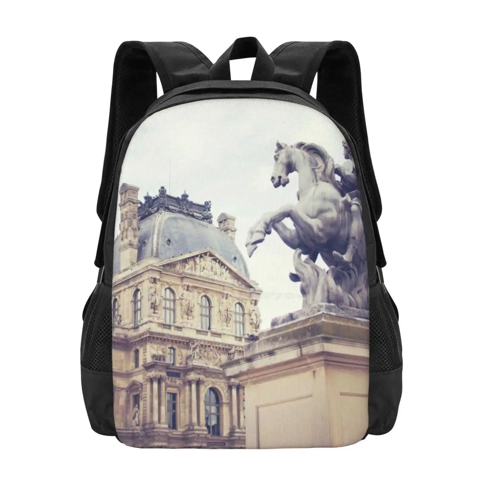 

Le Louvre , Paris Bag Backpack For Men Women Girls Teenage Paris France Louvre Statue Architecture