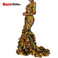 african mermaid wedding dress spring fall fashion slim type long sleeve floor length elegant lady plus size clothing wy7330