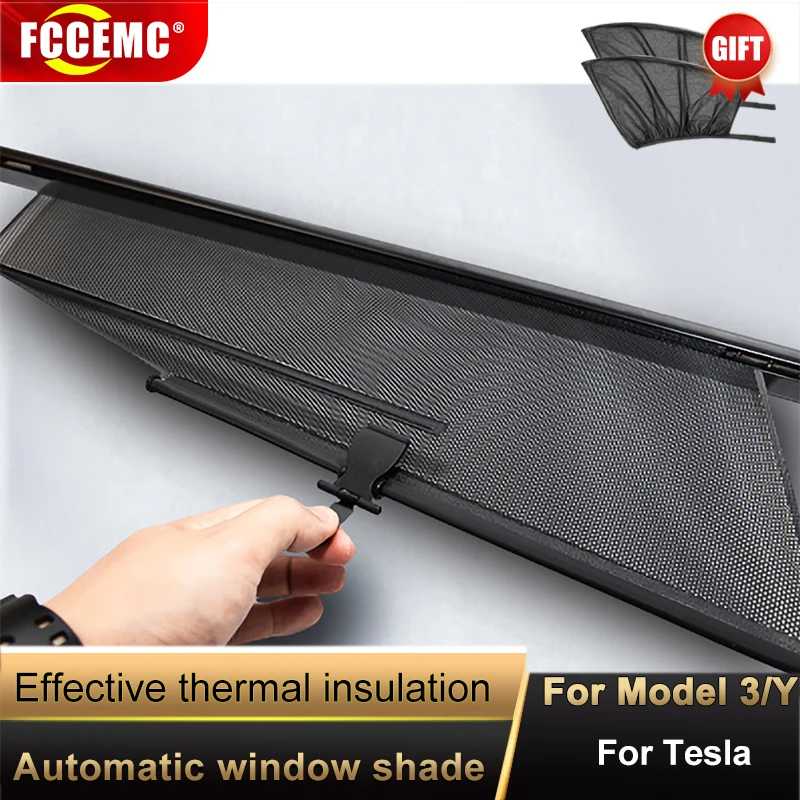 Car Sun Shade for Tesla Model 3 Y X S 2017-2022 Front Side Window Custom Sunshade Cover with Suction Rear Windshield Accessories
