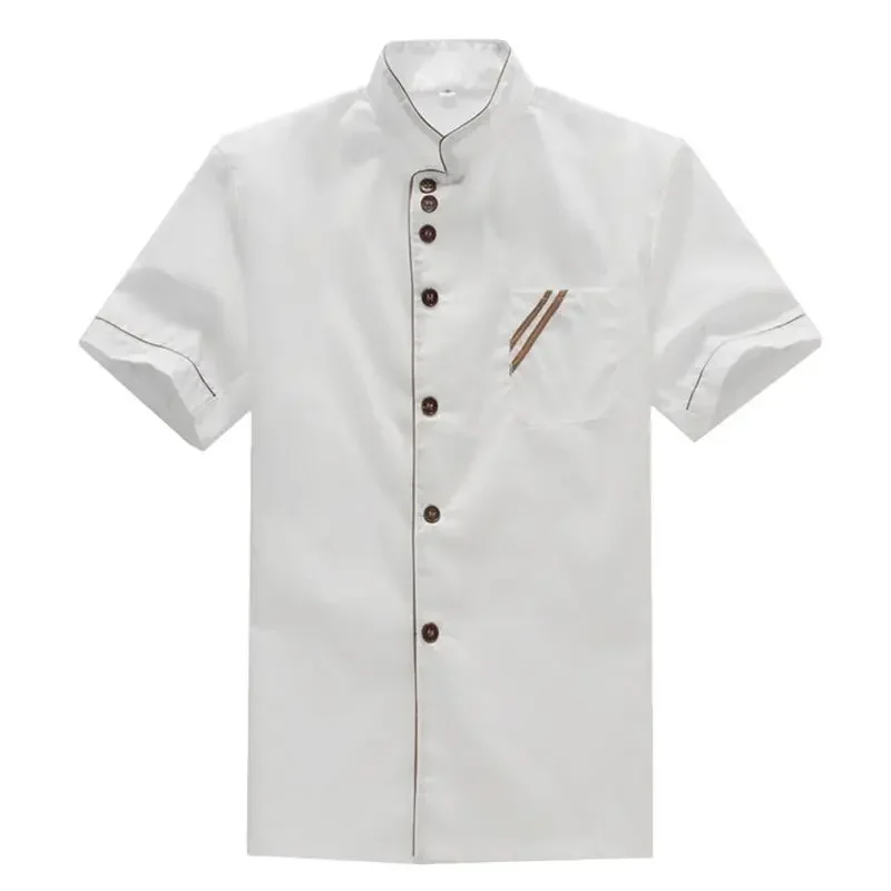 

Food Catering 1 Service Short Bakery pc Chef Uniform Unisex Sleeve Basical Hotel Chef Shirt Jacket for