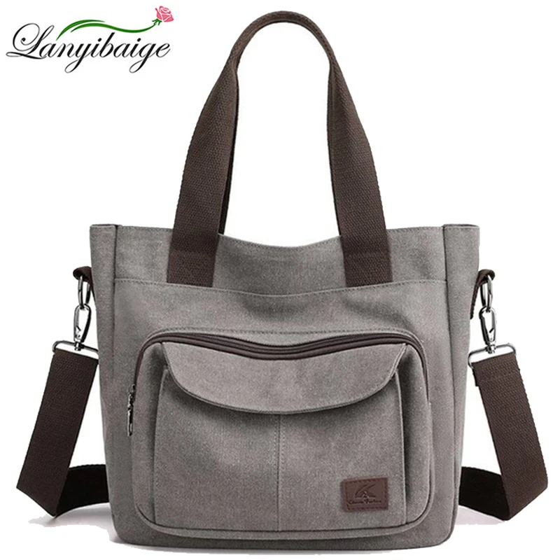 

Large Capacity Canvas Handbag High Qaulity Shoulder Crossbody Bags for Women 2023 New Leisure Ladies Travel Handbag Totes Bag