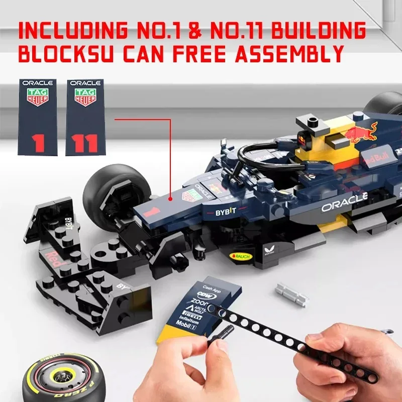 1/24 2023 F1 Red Bull RB19 #1 Max Verstappen #11 Перес формула гоночный автомобиль строительный блок