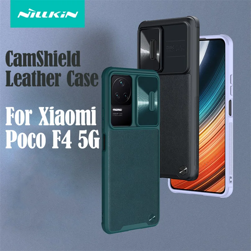 

Слайдер-чехол для камеры Xiaomi Poco F4 5G NILLKIN CamShield, кожаный чехол, защита конфиденциальности, задняя крышка телефона для Xiaomi Poco F4