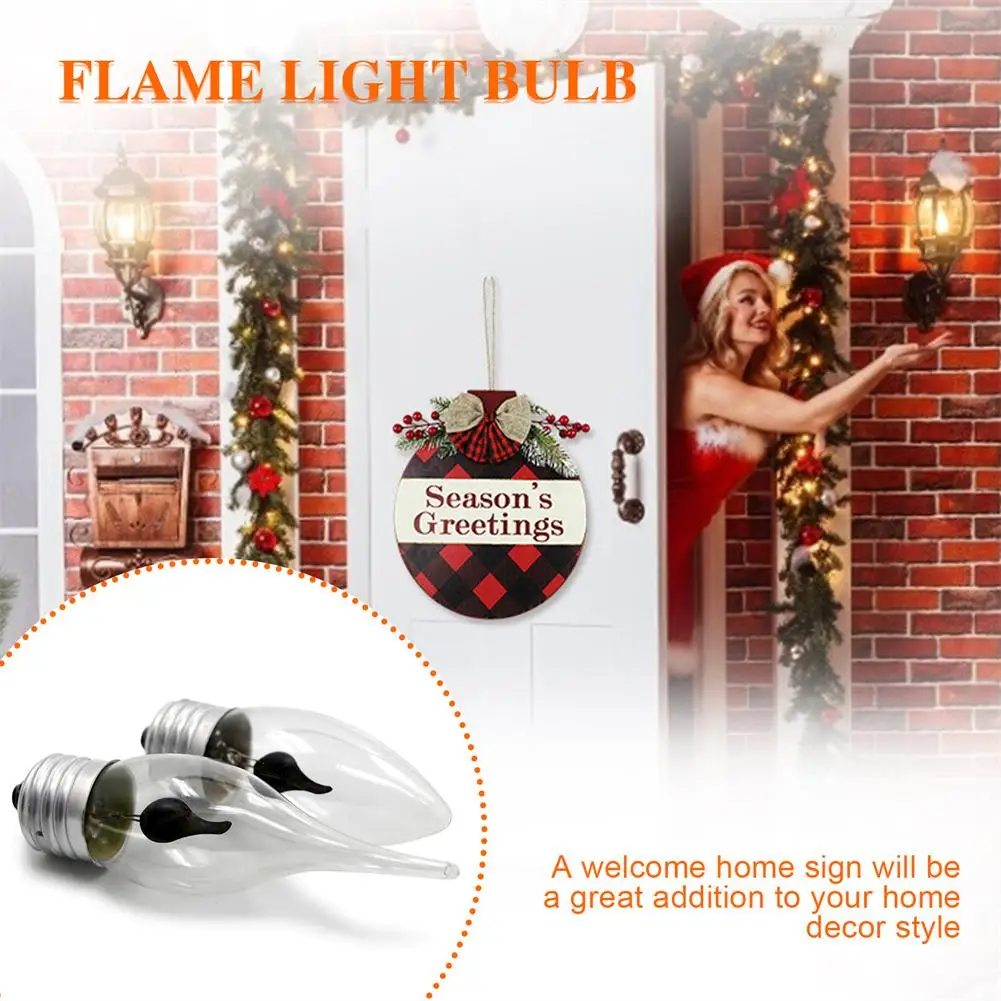 

3W Vintage Edison Led Candle Light Bulb E14 E27 Candle Home Ampoule Lighting Bulb 220V Effect Flame Decoration Light D1X7