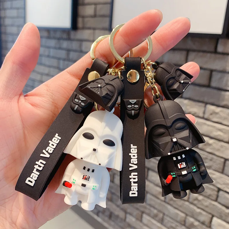 

Disney Star Wars Darth Vader Cartoon Black White Samurai Figure Keyring Fashion Ornament Key Chain Car Pendant Gift for Boy Kids