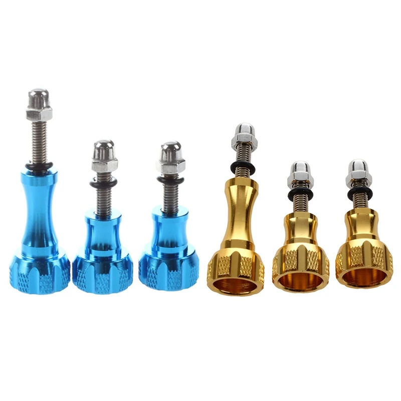 

6X Aluminium Alloy Knob Thumb Screw Mount Accessories, for Gopro Hero 5 4 3 Sjcam Sj4000 Sj5000 SJ6 M10 H9 H3 C30, Blue & Gold