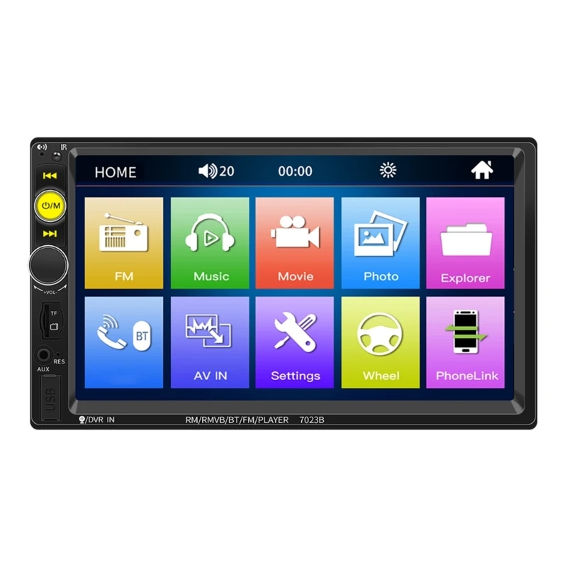 

Car Stereo 7 Inch Double Din with Screen FM Radio Steering Wheel Control