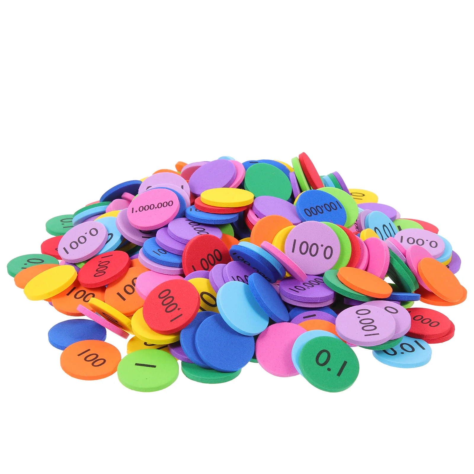 

160 Pcs Digital Wafer Arithmetic Math Toys Small Number Discs Place Value Blocks Teaching Props Bright Color Disks Eva
