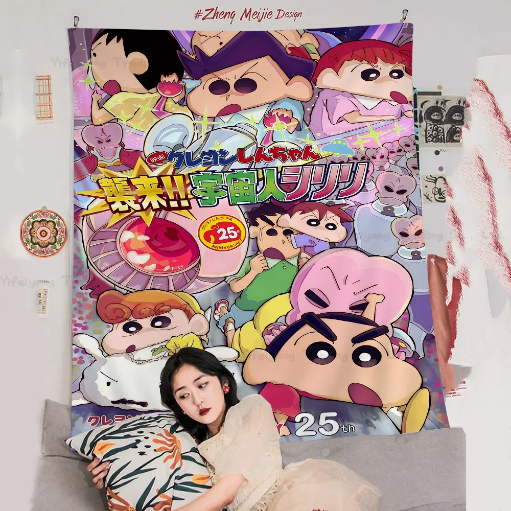 C-crayon Shin-chan Cartoon Tapestry Bohemian Wall Tapestries Mandala Hanging Sheets
