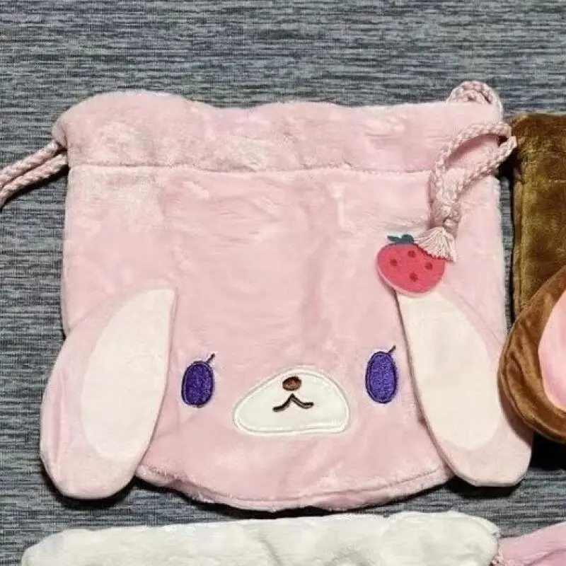 Фото Симпатичная косметичка Kawaii Sugarbunnies в виде кролика, большая вместительная сумка на шнурке, портативная сумка для хранения мелочей и косметики, подарок для друга №5
