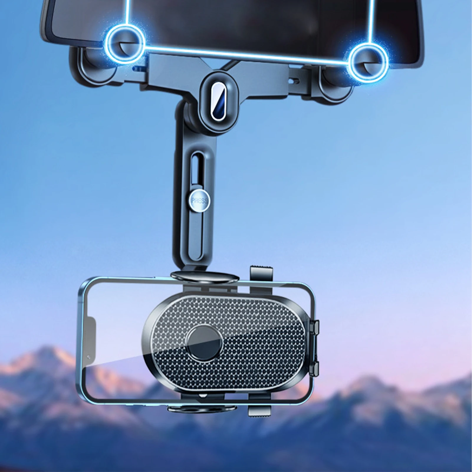 

Rearview Mirror Phone Holder 360 Car Multifunctional Mount Universal Phone And GPS Holder Four-claw Firm Lock Car Phone Holder