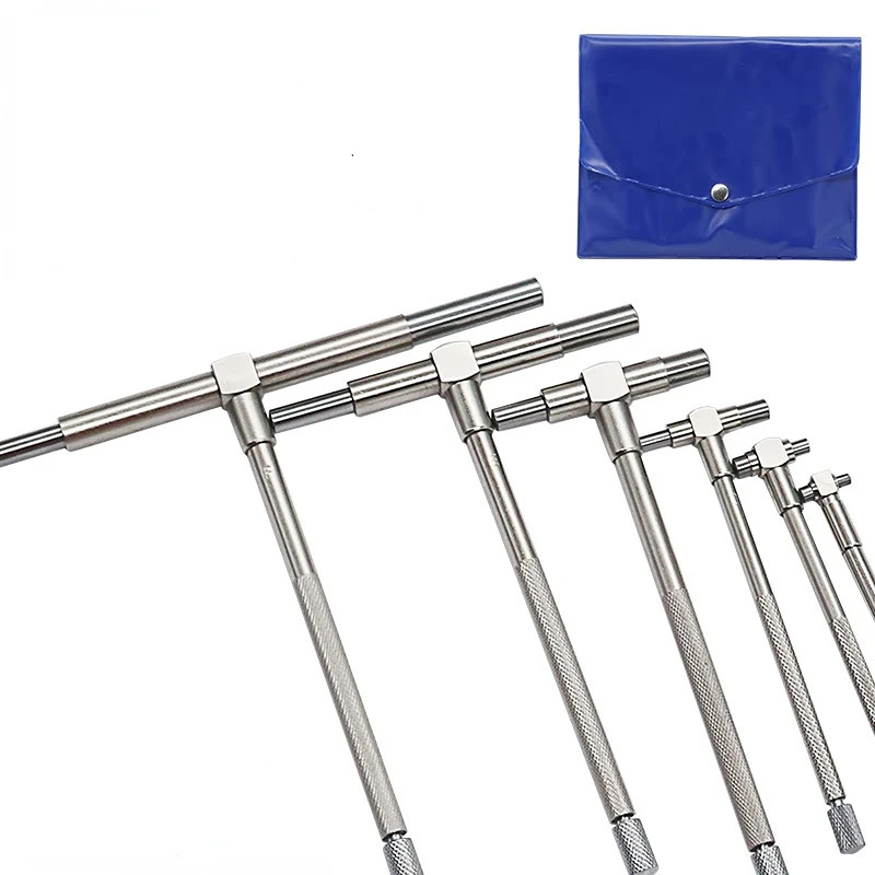 

6-Piece Measurement Tool Set Adjustable Inside Diameter Gauge 8-150mm Gauge with Hole and Round Head Telescoping Gauge