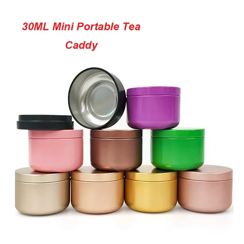 

1PCS 30ml Mini Tin Tea Storage Containers Portable Small Box Candle Making Sealed Tins Jewelry Coffee Spices Box