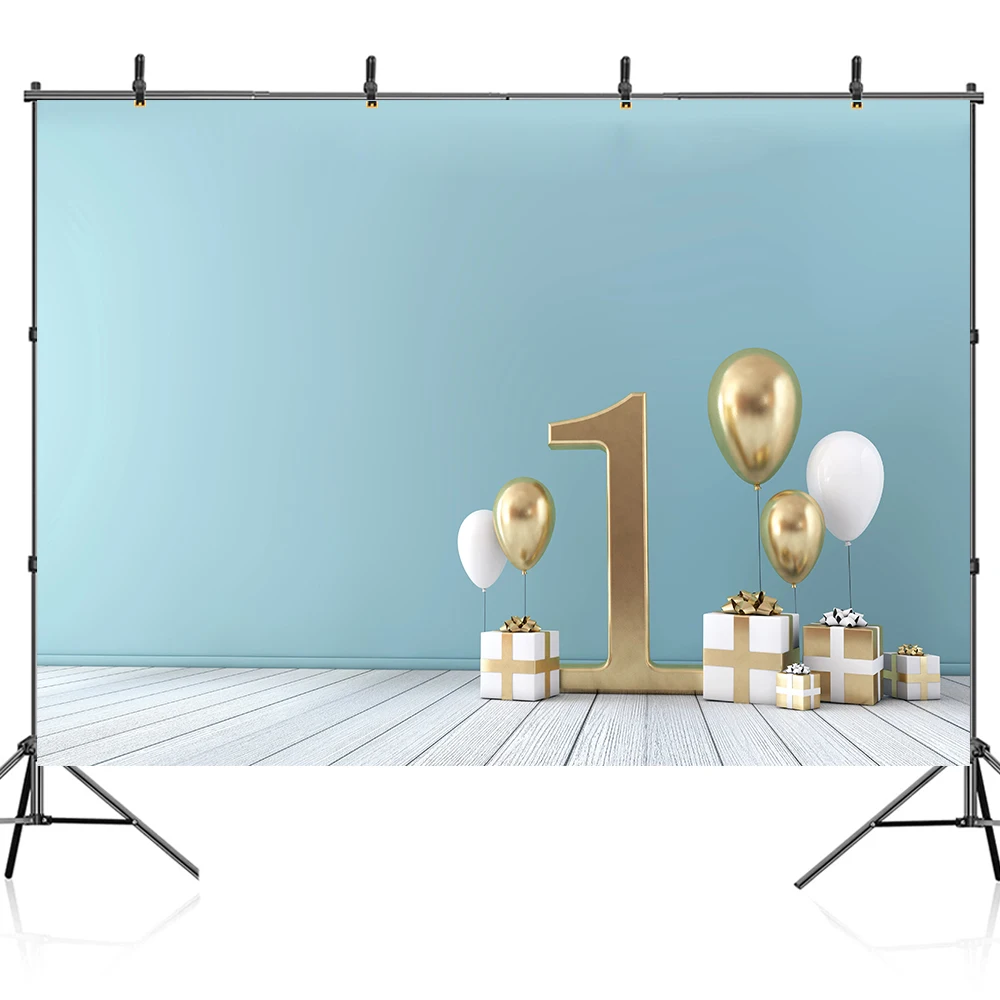 

Happy 1st Birthday Photography Backdrop Kids Child Photo Booth Photocall Photographic Background Party Banner Poster Decoration