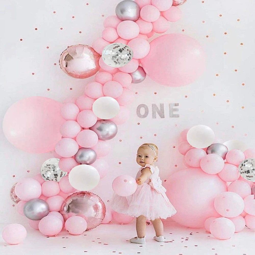 99 шт. розовые латексные воздушные шары