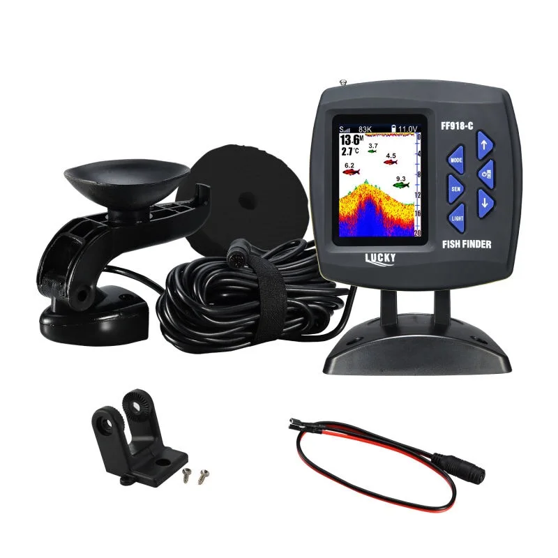 

LUCKY Wired Fishing Finder 540ft/180m Depth Sounder Fish Detector F918-C180S Echo Sounder Locator Boat Fishfinder from a boat