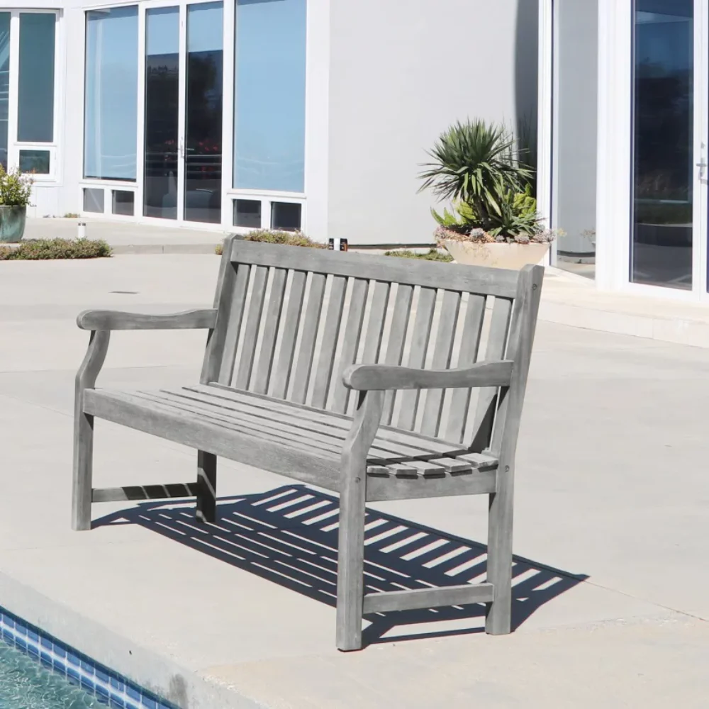 

Renaissance 3-seater Outdoor Hand-scraped Hardwood Garden Bench