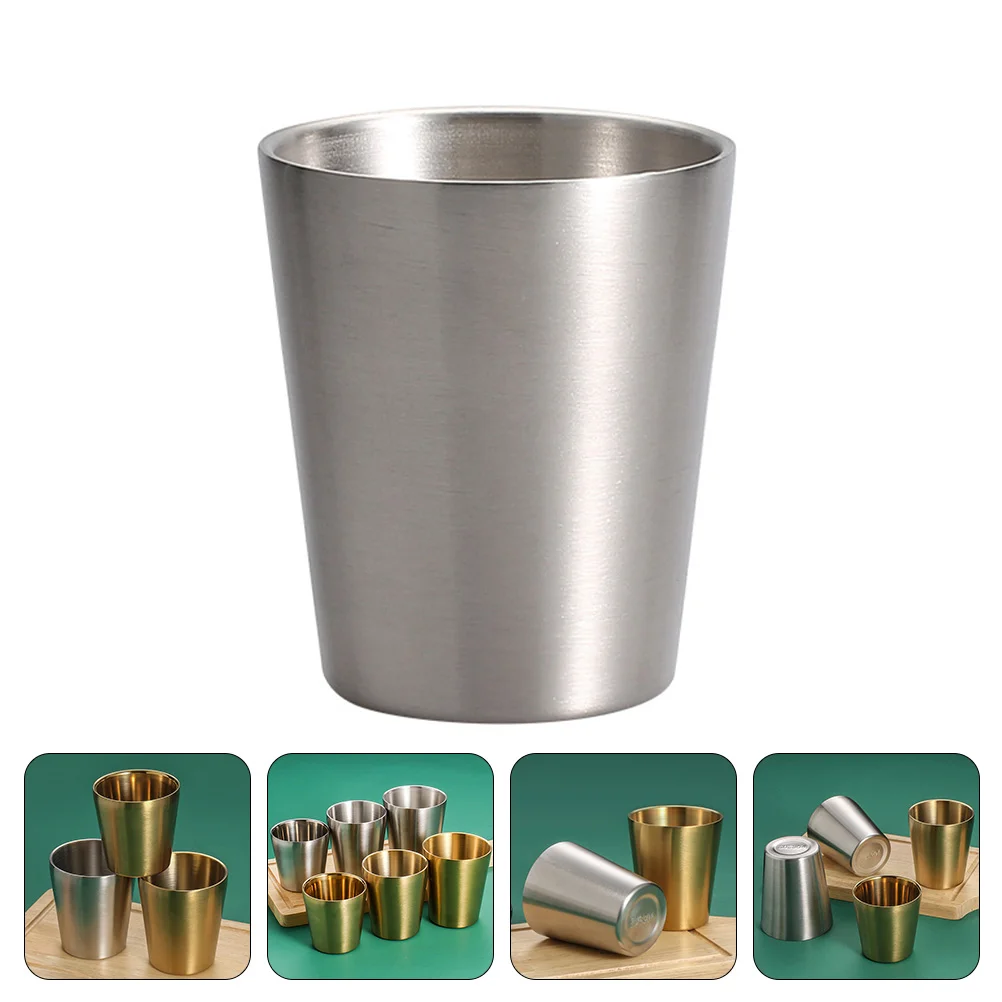 

Cup Metal Stainless Steel Cups Drinking Shot Water Mug Glasses Glass Tumblerspint Tumbler Camping Coffeefor Vessel Cocktailtea