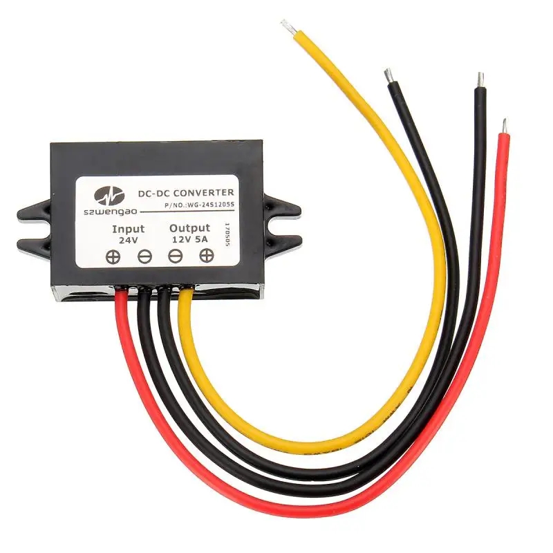 

24v To 12v Dc 5amp 5a 60w Voltage Reducer Portable Waterproof Buck Converter Universal Car Power Supply Current Step Down