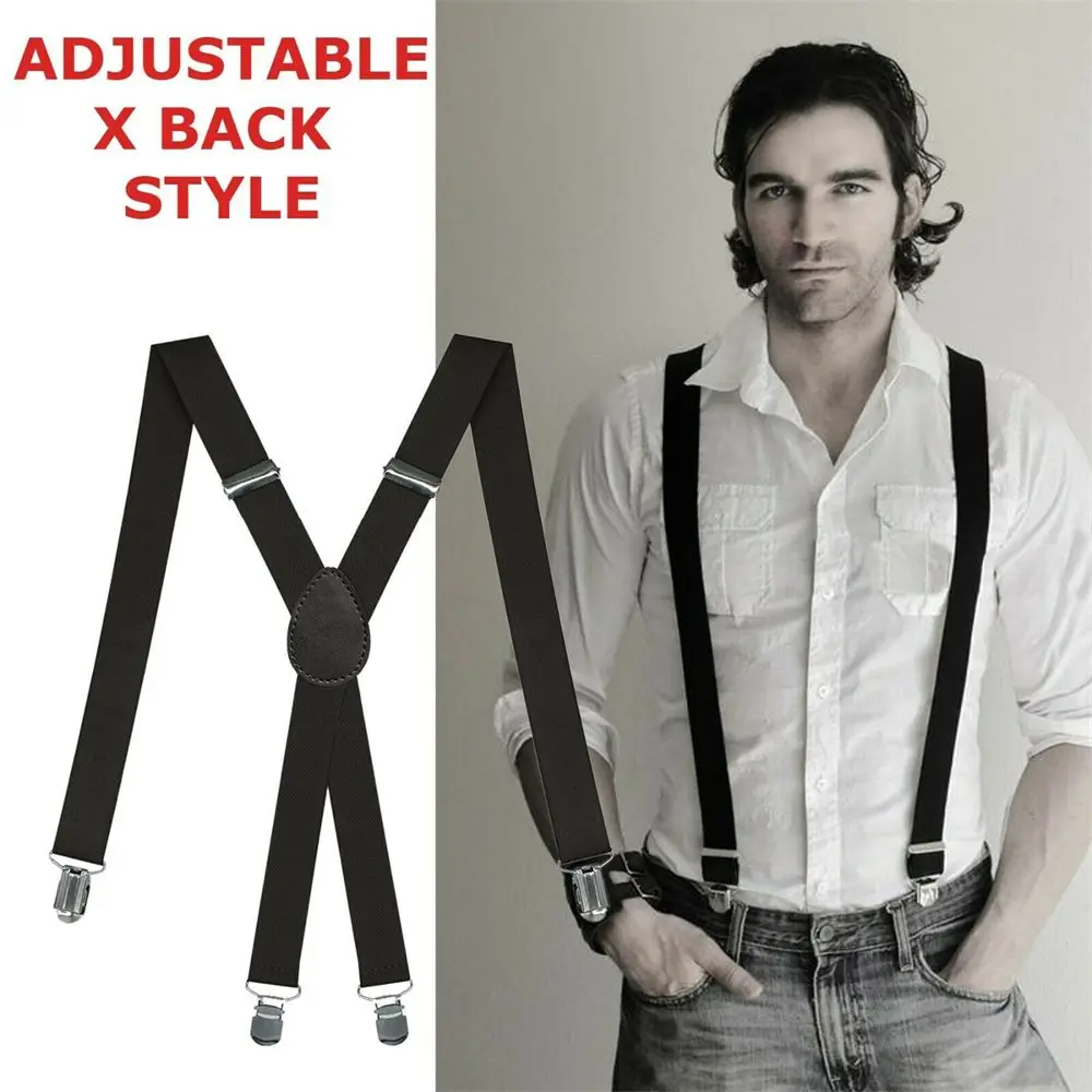 

Apparel Accessories Wedding Dress Elastic Clip-on Adjustable Braces Suspenders Trousers Belt X Back Strap Clip