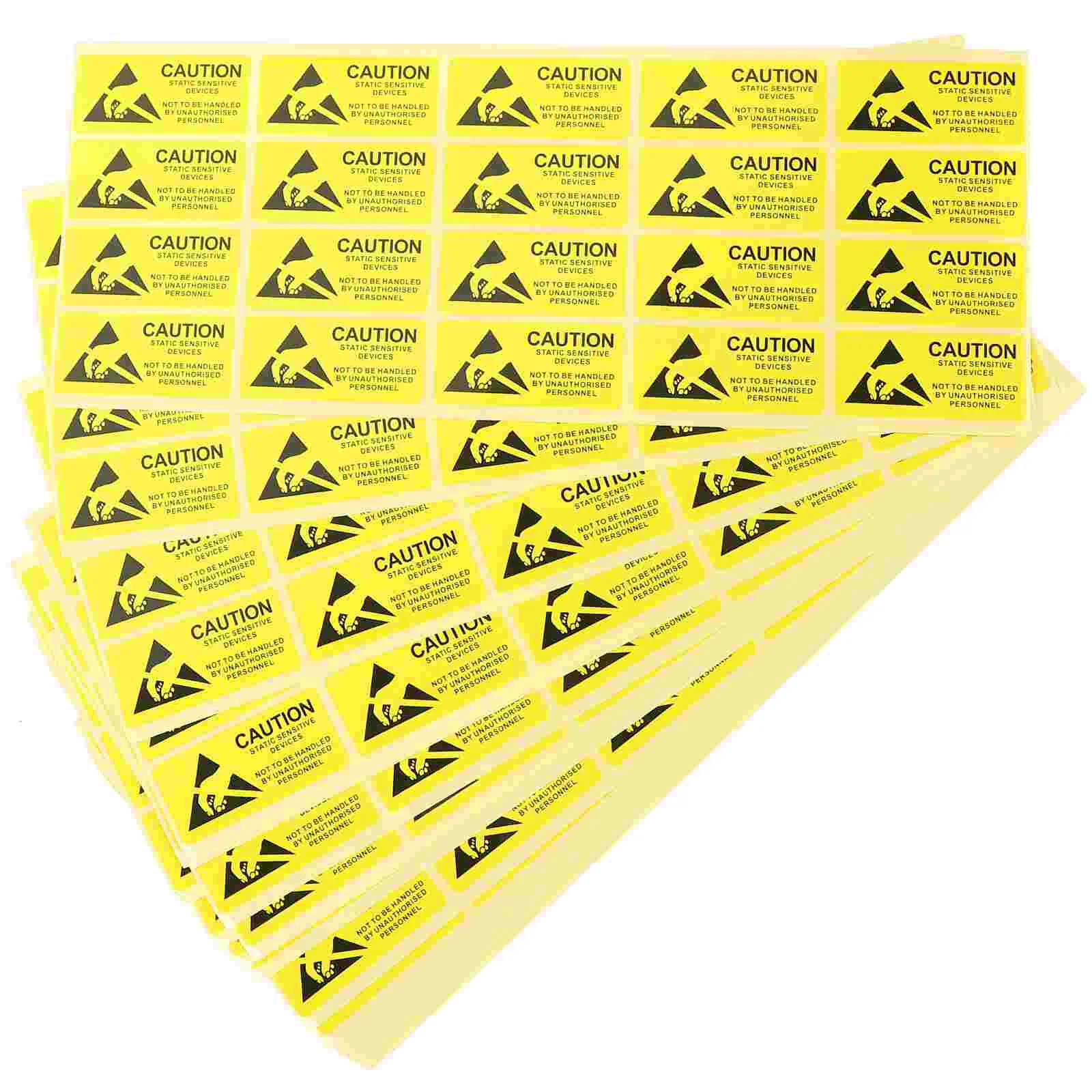 

450pcs Peel and Static Label Static Warning Stickers Adhesive Warning Sign Shop Decals for Electrostatic Devices ( Yellow )