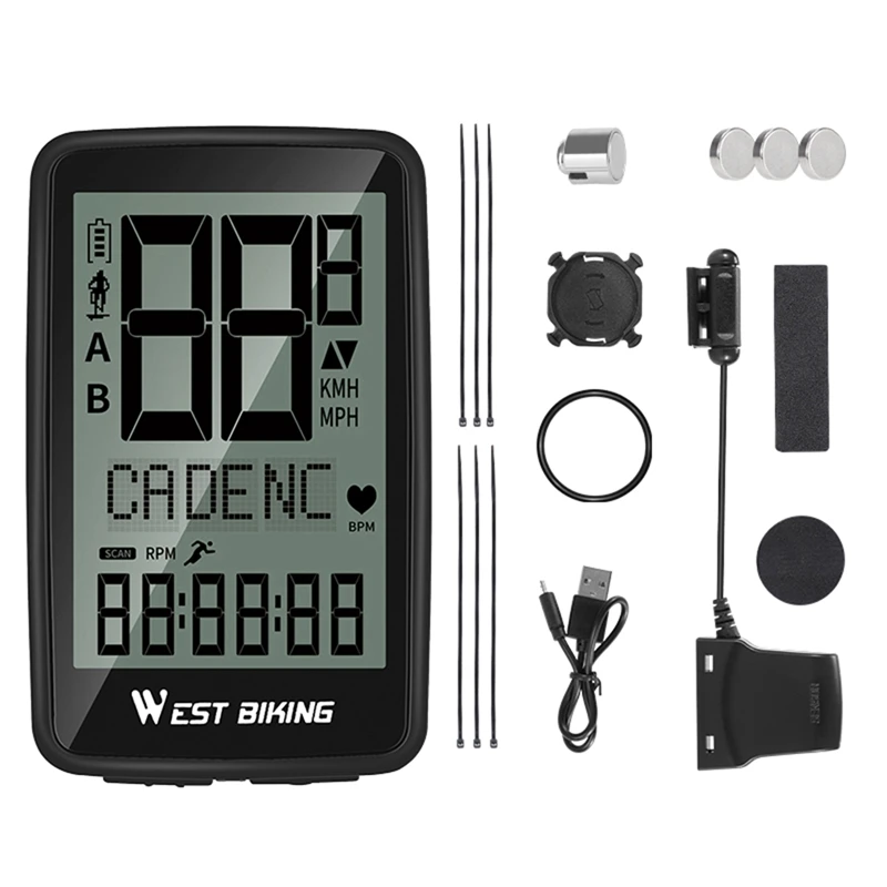 

WEST BIKING Bike Computer Wireless Cycling Speedometer Road Bike MTB Waterproof Cadence Speed Bicycle Computer