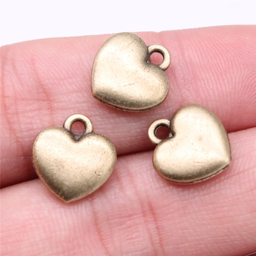 

10Pcs 13x12mm Antique Bronze Heart Silver Color Charms Pendant Designer Charms for Jewelry Making DIY Jewelry Findings Handcraft