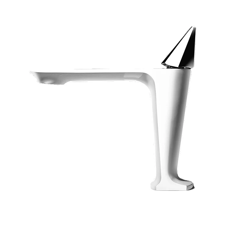 

Черно-серый латунный Смеситель для раковины, смеситель для раковины с одним отверстием для ванной комнаты, смеситель горячей и холодной воды белый смеситель для раковины