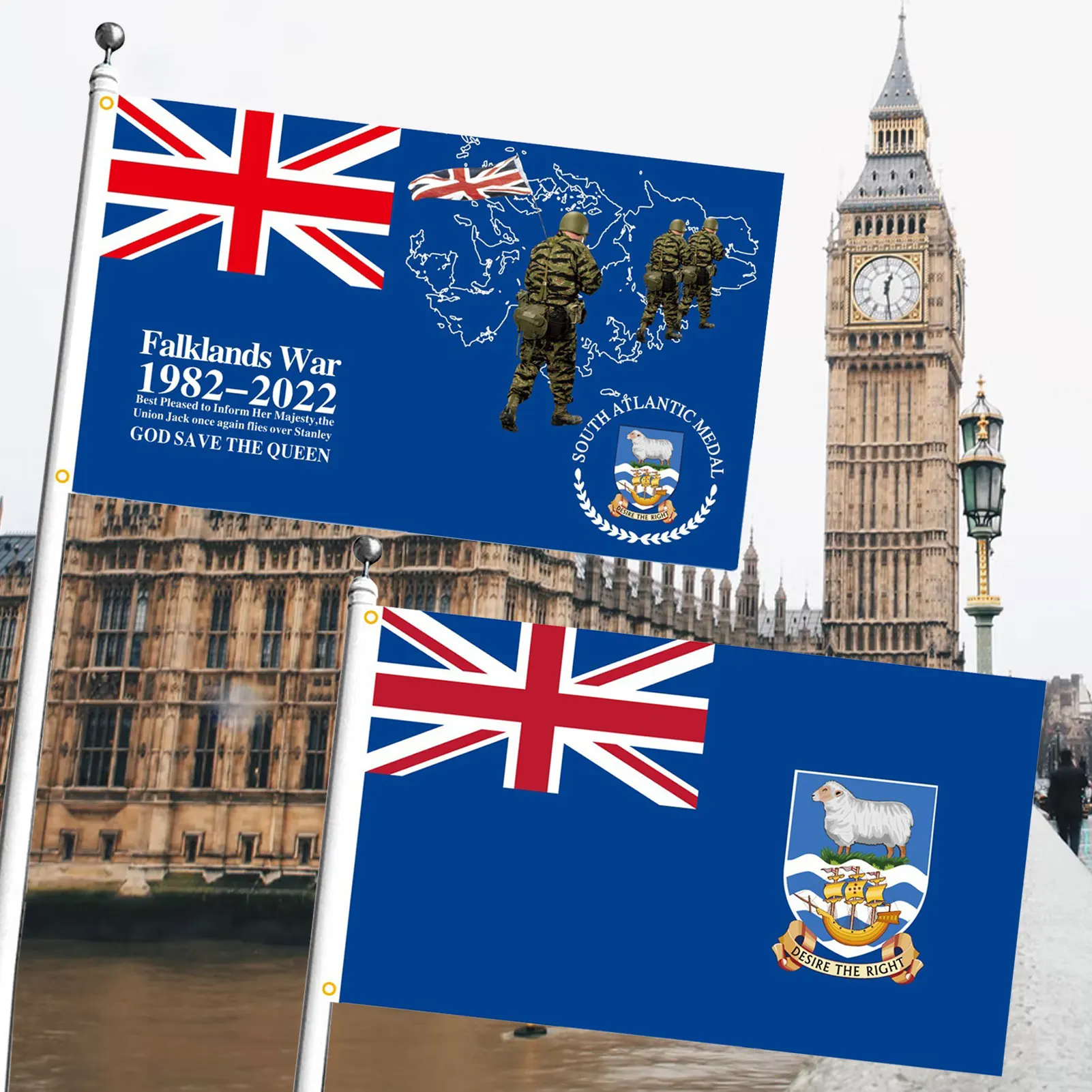 

90x150cm Falkland Islands Flags Sleeved Boat And Tree House Flag Union Jack Flag British Flag Commemorating The Falklands War