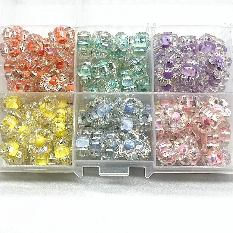 

30pcs 12mm Colour Acrylic Sunflowers Beads Loose Spacer Beads for Jewelry Making DIY Handmade Accessories (Hole:3.0mm)