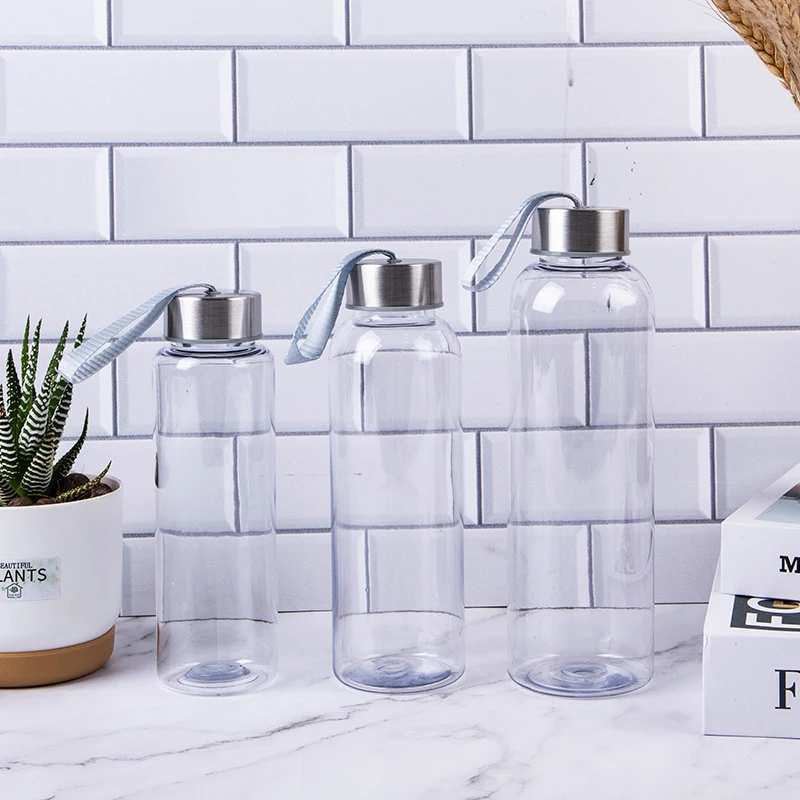 Пластиковые прозрачные круглые портативные бутылки для воды пешего туризма йоги