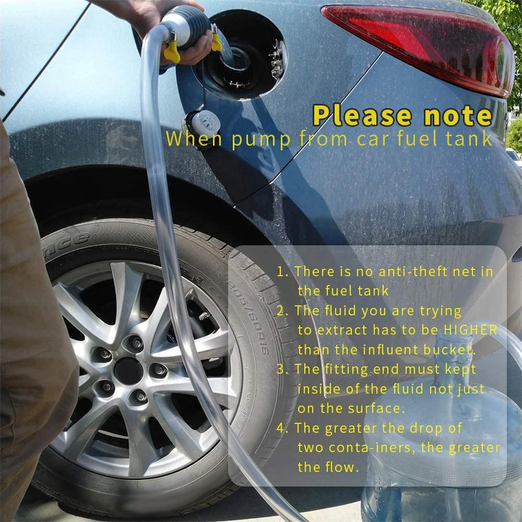 

Universal One Way Car Fuel Siphon Portable High Flow Manual Oil Water Pumping Pipe PVC Hand Pump Automotive Accessory