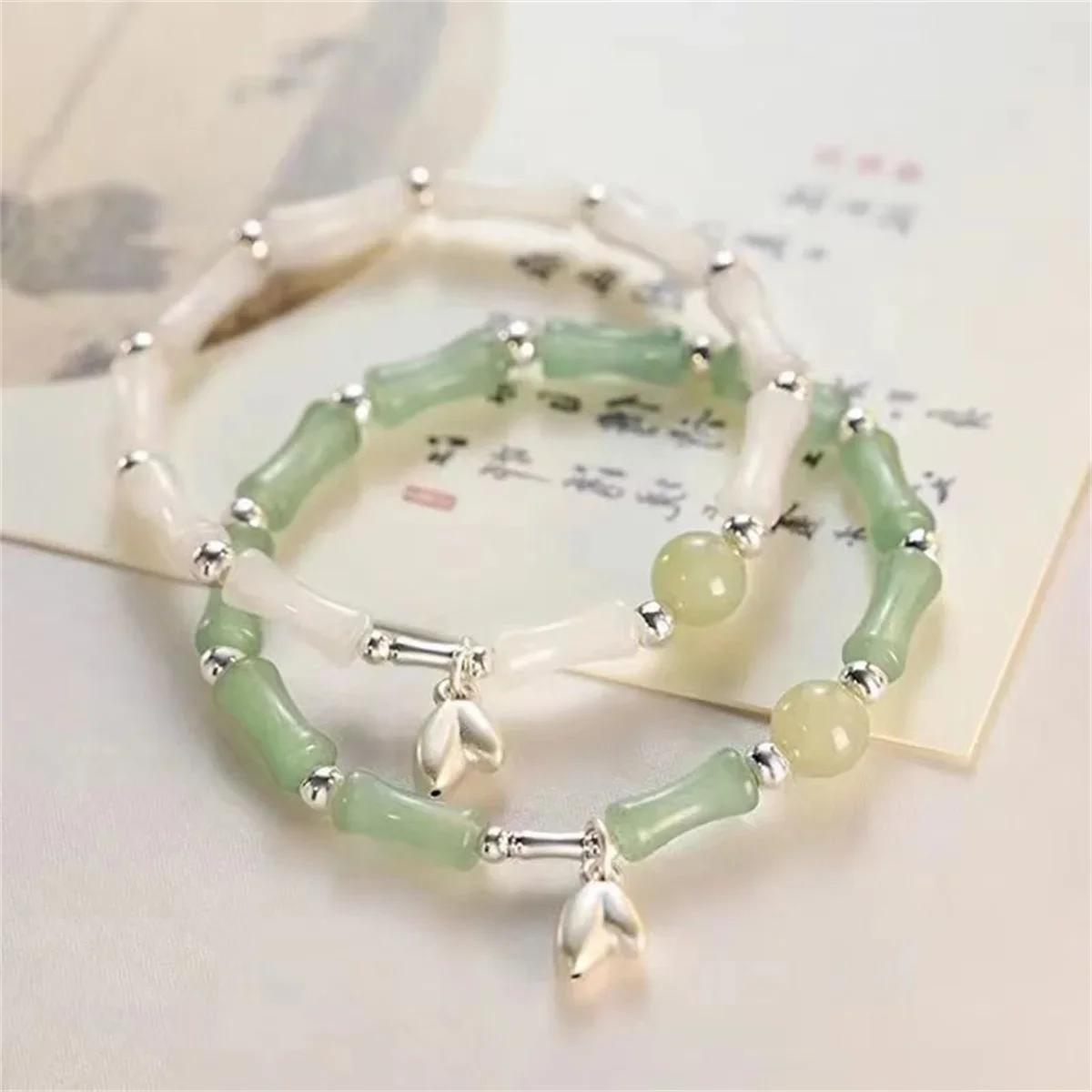 2025 милые бамбуковые браслеты из бисера 8 мм натуральный лазурит малахит