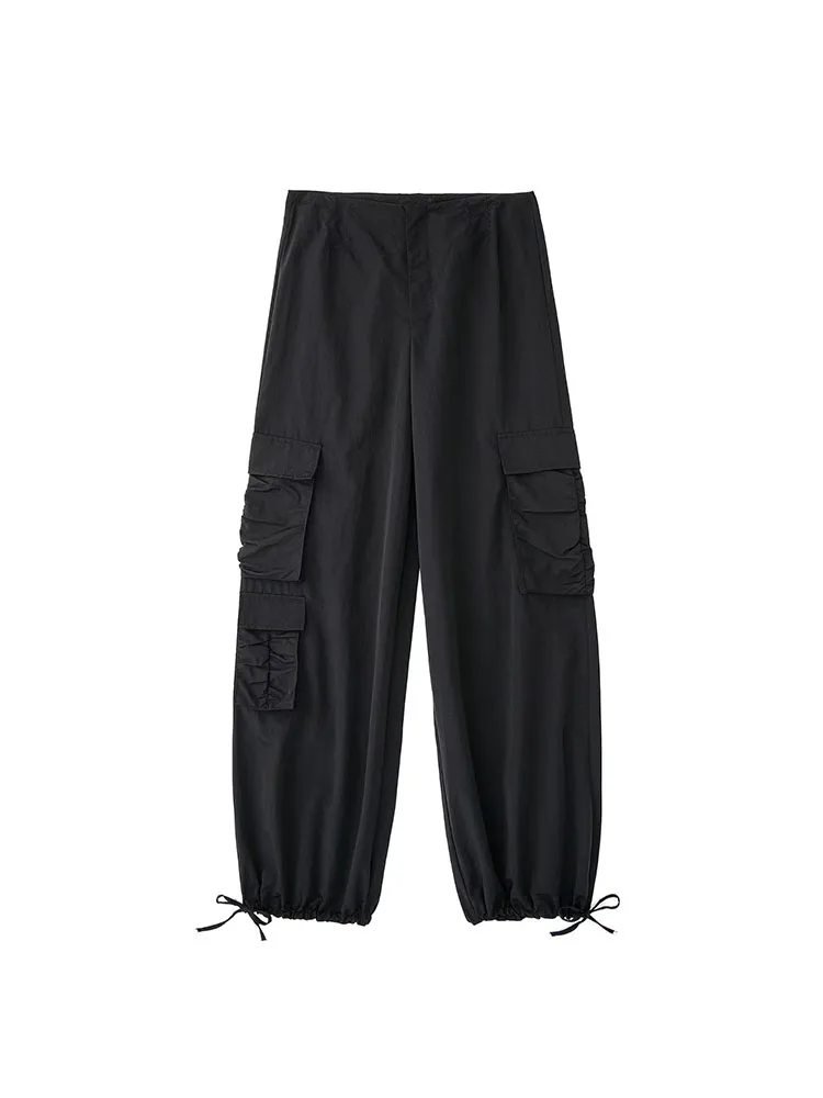 

Women 2022 New Fashion With belt Pleated Side Pockets overalls Pants Vintage High Waist Zipper Female Trousers Mujer