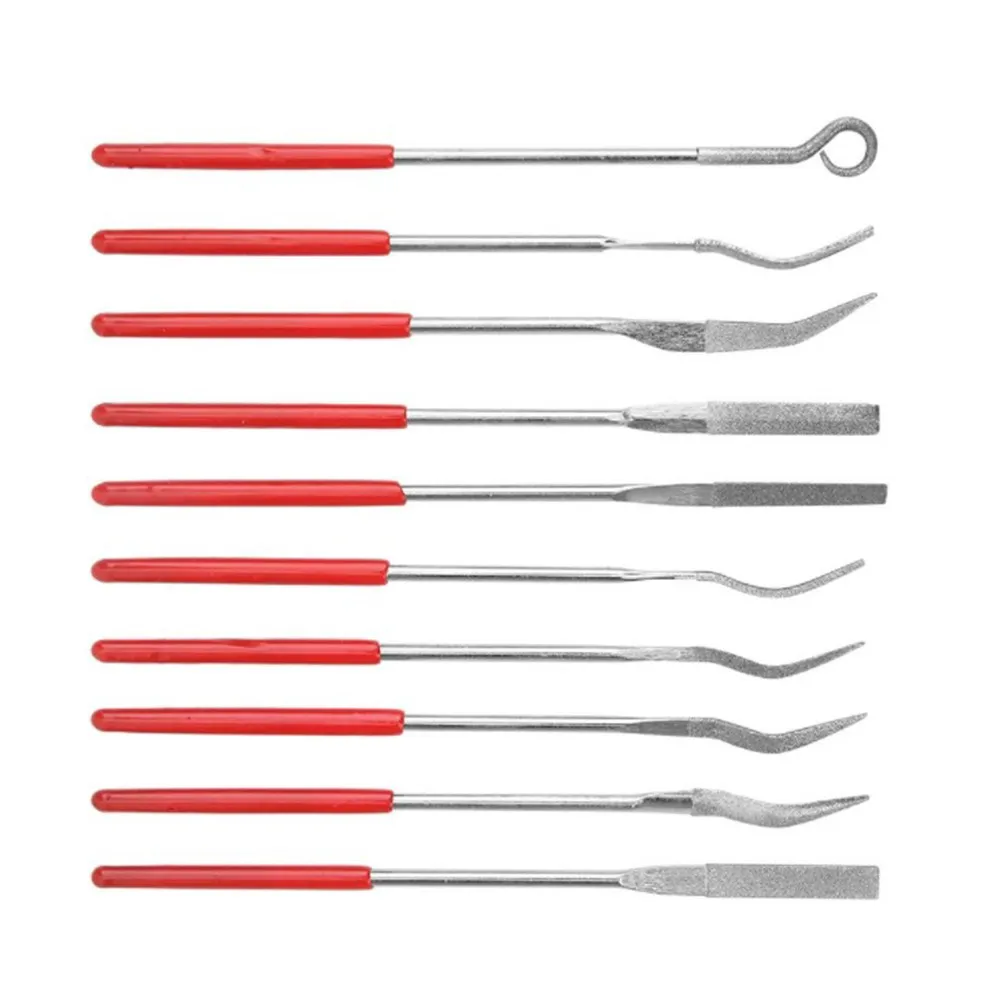 

10pcs Diamond Files Special Shaped Grinding Files Non-Slip Handle Multifunctional Polishing Carving Tool