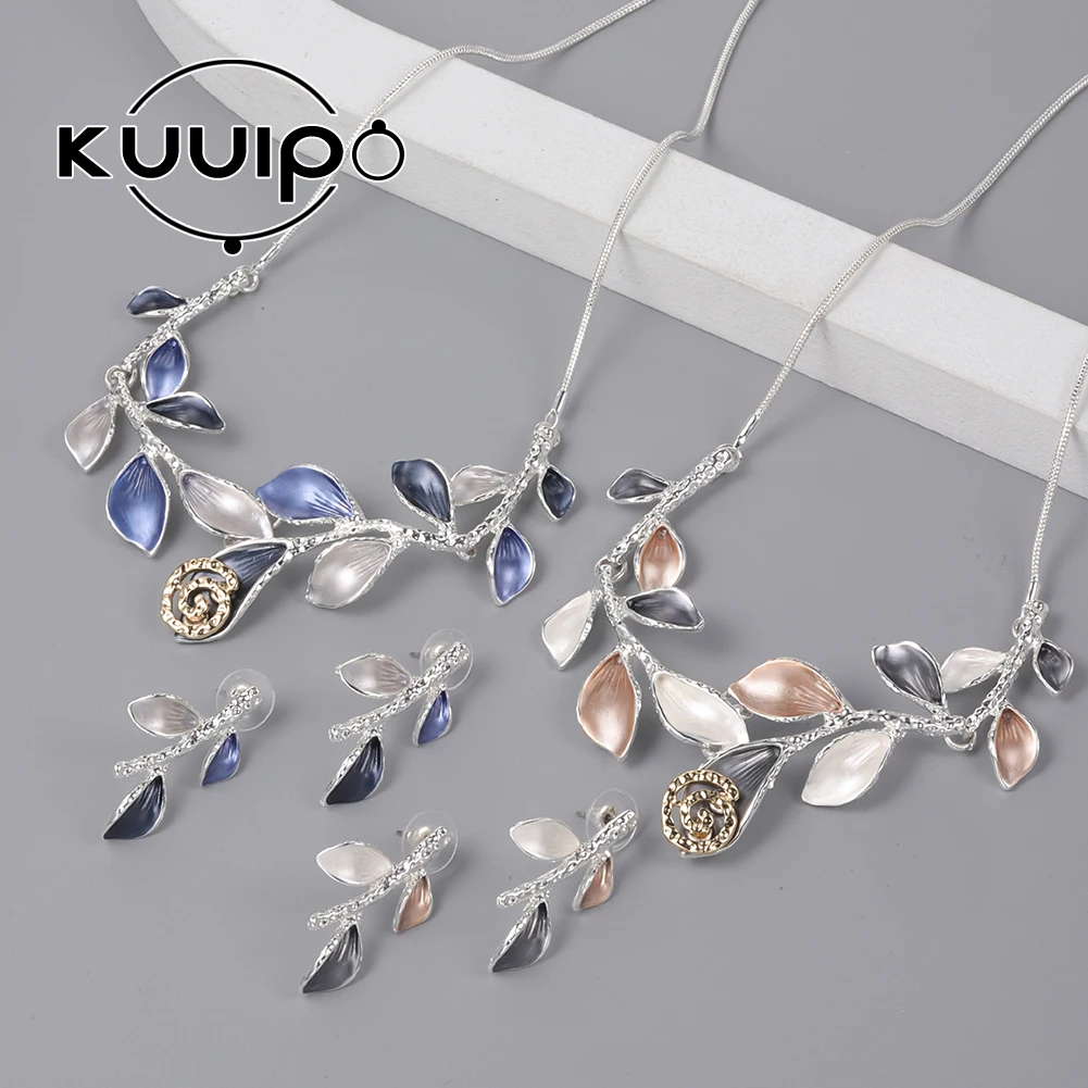 

New in Leaf Blue Chokers Jewelry Original Enamel 2023 Beauty Jewelry Chains Holiday Gifts Luxury Summer Neck Necklaces for Women