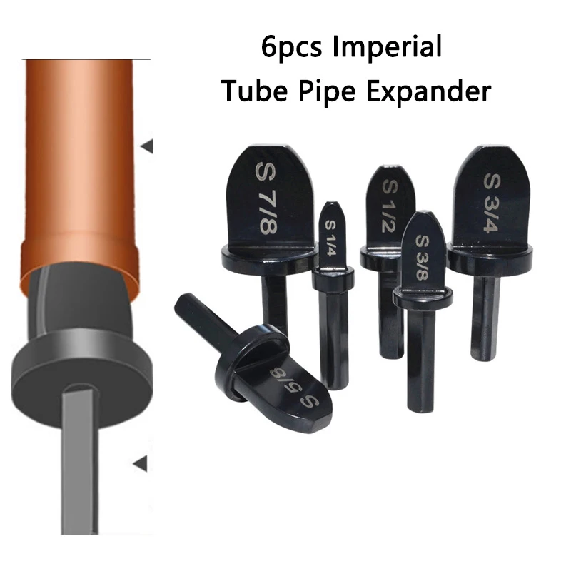 

6pcs Imperial Tube Pipe Expander Tool Set Support Air Conditioner Conditioning Copper Pipe Swaging 7/8 3/4 5/8 1/2 3/8 1/4 Inch