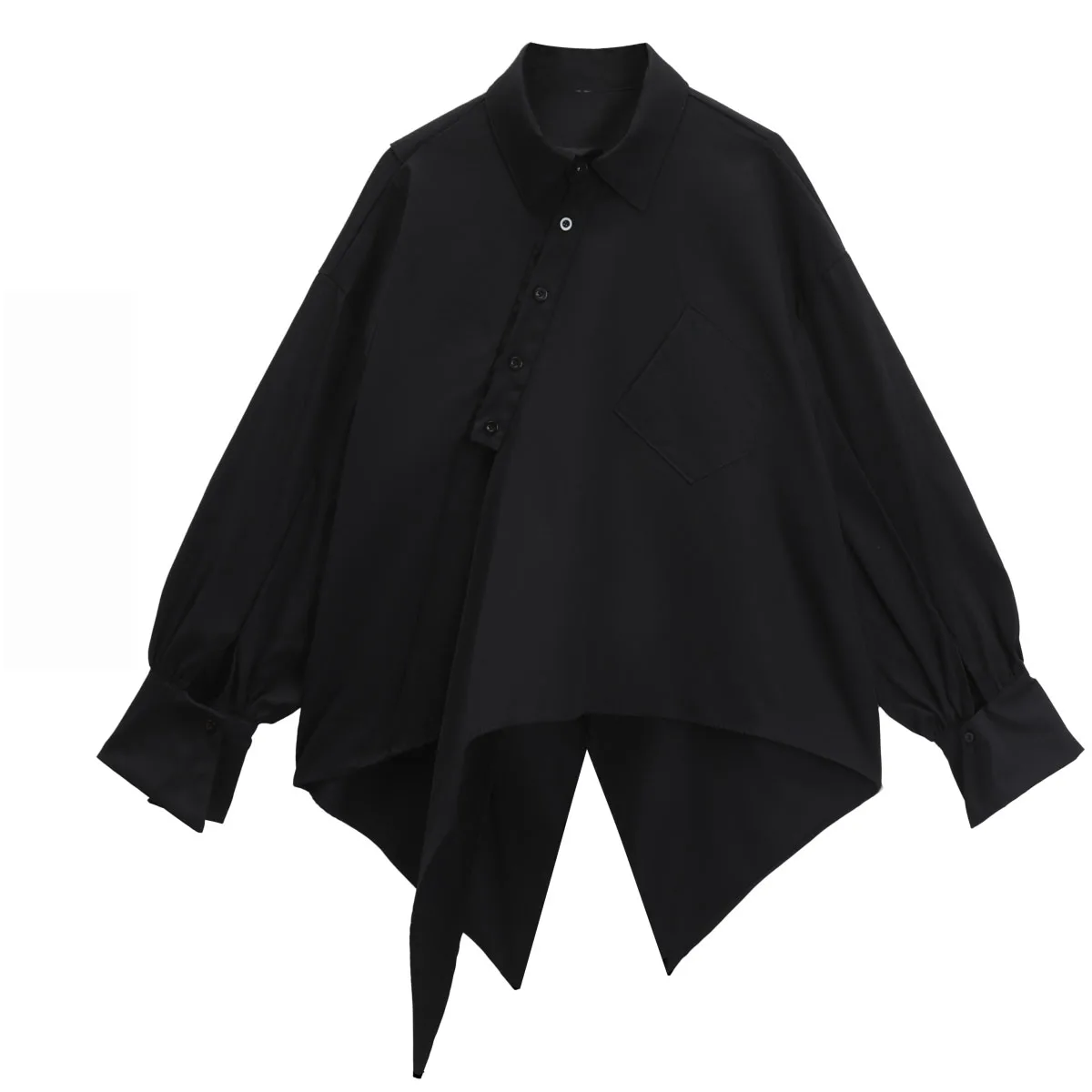 

SuperAen 2022 Streetwear Design Irregular Long-sleeved Shirt Loose Women Shirt